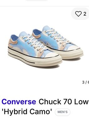 Converse  Chunk 70 Low Top Sneakers in Light Blue & Beige unisex